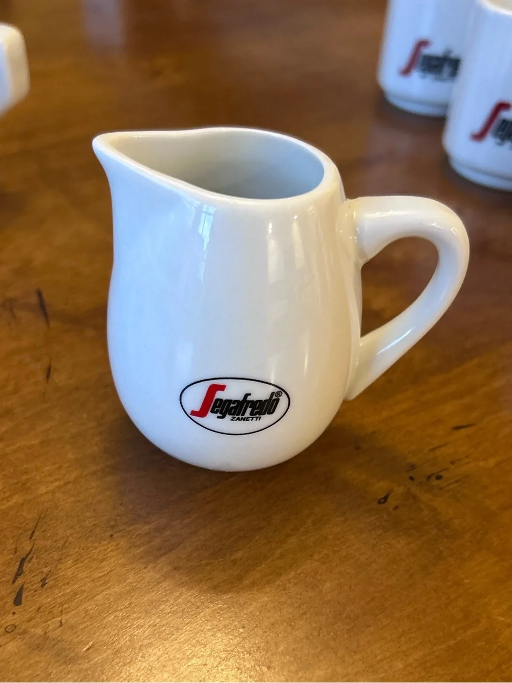 Vintage Segafredo Zanetti Italian Espresso Cups, Set of 4 Plus Creamer